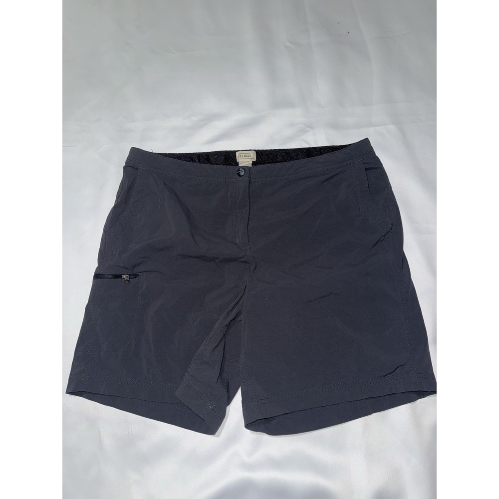 L L Bean Black Hiking Shorts Women's Size 18 Quick Dry Nylon Spandex Pockets